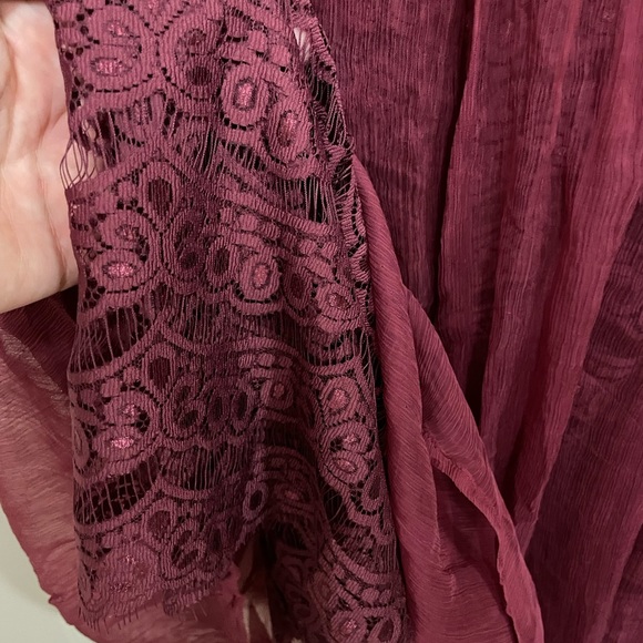 Wine coloured Anthropologie skirt - Picture 3 of 4